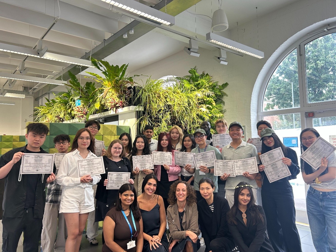students with certificates